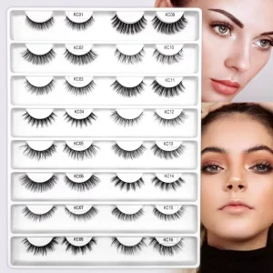 Mink Effect Full Strip 3D Faux Mink Eyelashes Synthetic Vegan Eyelashess Soft Faux Cils Other Eyelashes & Tools