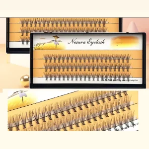 Mink Extensions D Curl False Eye Lashes DIY Wispy 60 Individual Clusters Eyelash
