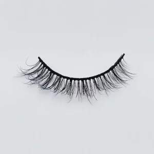 Mink False Eyelashes Full Strip 3D Winged Lashes Custom Packaging Length 12mm Natural Style