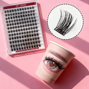 Mink Feel Cluster Lashes 10 16mm Mixed Length Individual DIY Eyelash Clusters Extension Kit for Personal Salon Use Soft Band