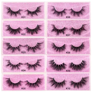 Mink Fluffy Lashes Messy Full Strip Eyelashes Vendors Faux Natural 3D Mink Lashes 22mm Eyelashes