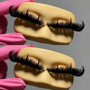 Mink Fur Top and Bottom Lashes with Spikes 25mm Cruelty Free Private Label Lash Strips with Custom Logo Box Vendor