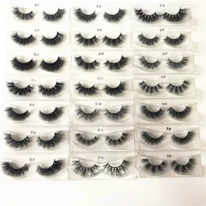 Mink Lashes 3D Mink Eyelashes 100% Cruelty Free Lashes Handmade Reusable Natural Eyelashes Wispies False Lashes Makeup E Series