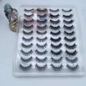 Mix 20 Pairs in 1 Multi Pack 3D Soft Faux Mink Full Strip Eyelashes Natural False Eyelash for Enhancing Eye Makeup