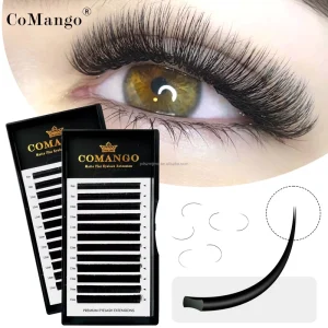 Mix 8 15mm Matte Grey Black Flat Ellipse Eyelash Extension Lasting Blooming Lashes Split Tips Premium False Mink Classic Lash