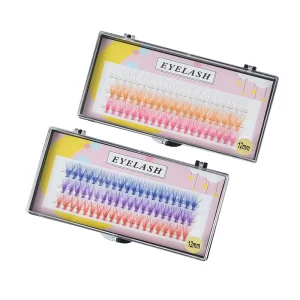 Mix Colored Fan Lashes Cluster Eyelash Extension Pre cut Diy Colorful Segmented Cluster Eyelash