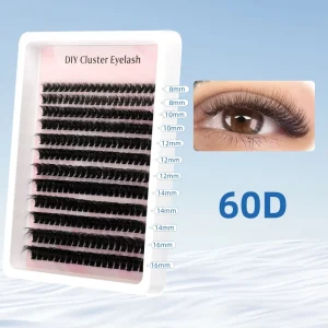 Mix Length 8 16mm Spike Cluster Lashes Mix C Curl Natural Eyelashes Custom Logo Faux Mink DIY Lash Clusters Kit