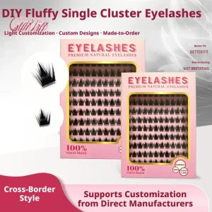 Mix Length A12 Luxury Natural Individual Cluster Faux Mink False Eyelashes Multilayer for Vegan Reusable for Daily Makeup