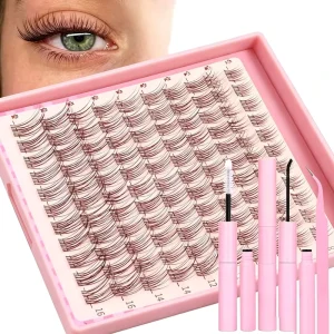 Mixed 8-16mm Clear Flexible Band No Eyelid Pressure All Day Comfort Cluster Lashes for Ladies Daily Wear