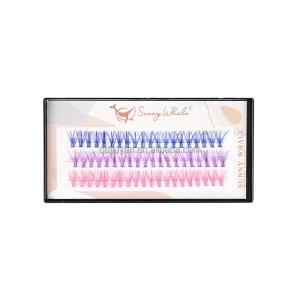 Mixed Curl Individual False Eyelash Clusters C/D Colorful 12mm Length 0.07mm DIY Faux Mink Eyelash Cluster