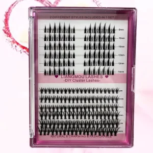 Mixed DIY Eyelash Pre cut Segmented Fan Cluster Eyelashes Lash Extensions Kit Reusable Large Box
