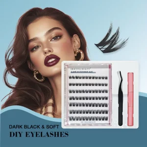 Mixed DIY Synthetic Hair 3D Curl 16mm Segmented Fan Cluster Eyelashes Custom Logo Packaging Large Box Cruelty Free Vegan