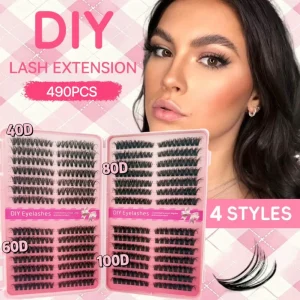 Mixed Eyelash Book D Curl Hot Melt Cluster Lashes Thick Single Clusters DIY Large Capacity