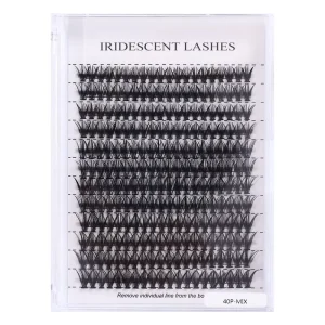 Mixed Length D Curl Eyelashes 20D 40D Natural Volume Individual DIY Lash Extensions Cluster Lashes for Home Use