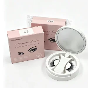 Mixed Magnetic Eyelashes Kit Full Strip and Segment Half Lash Built in Mirror Storage Case Custom Packaging