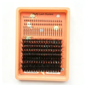 Mixed Size Cluster Lashes Tray DIY Self Install Faux Mink Individual Segmented Lashes Private Label Bulk Supply