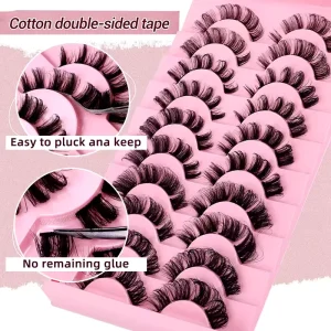 Most Popular DIY Russian DD for Furry Lobate Eyelashes 10 Pairs of Segmented Fan Eyelashes for Your Makeup Look