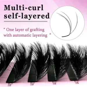 Multi Layer 3D Camellia Eyelash Extensions Wild Fluffy Pre Made Dense Lashes Stable Natural Soft LC LD