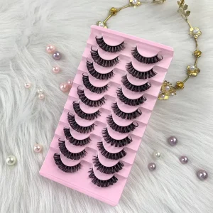 Multi Layer Curl Russian False Eyelash Full Strip DD Curl Eyelashes Fluffy Dense 3D Faux Mink Lashes
