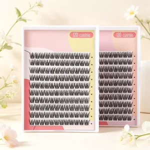 Multi Layered Natural Wispy DIY Eyelash Extension D Curl Mixed Length Reusable Soft Matte Black PBT Fiber Cluster Eyelashes