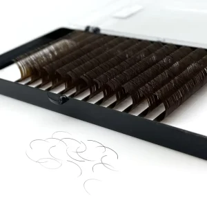 Multi-grafted Single Bundle False Eyelashes Caramel Brown Synthetic Hair Lash Eyelashes Extensions Natural Fluffy Look