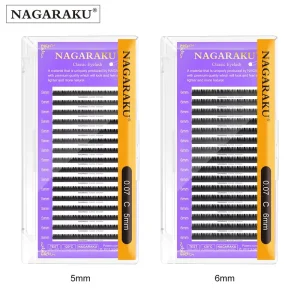 NAGARAKU 5mm 6mm Individual Eyelash Extensions PBT Lashes Eyelash Extension Russian Volume Eyelash