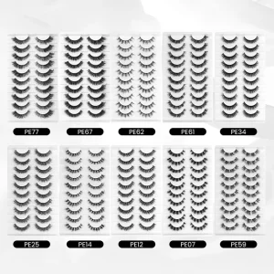 NEW 10 Pairs Cruelty Free Handmade Cat Eye for Faux Mink 8D Wispy Lashes Pack Dramatic Long Thick Volume Eyelashes Eyelash