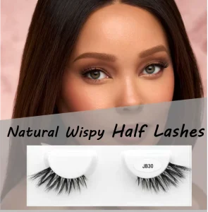 NUOLASH 12mm Natural False Eyelashes Cat Eye Half Lashes Eyelash Extension 3D Faux Mink Handmade Individual Lashes