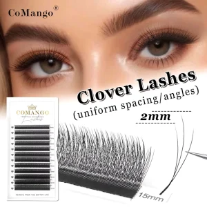 Narrow 3D W Shaped 0.07 Velvet Flowers Eyelash Extension Volume Soft Light Natural Clover Lashes