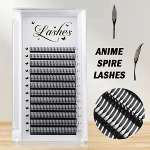 Narrow Anime Spire Lash Extensions Premade Fanned PBT Fiber for Professional Lash Artists Lash Extension Supplier