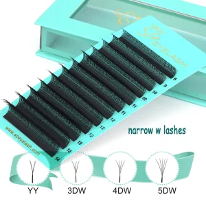 Narrow YY W 2D 3D 4D 5D Narrow Shape Premades Eyelash Extensions Volume Fans Narrow YY Eyelash Trays YY U Lash V Lash