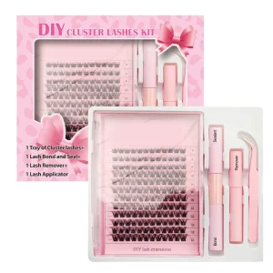 Natural 0.07mm Soft Band Segment Eyelashes Pre Glue Individual DIY Lash Kit Eyelash Clusters Extension Suppliers