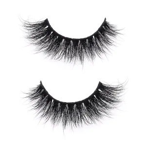 Natural 3D Effect Mink Eyelash Vendor Customized Boxes Packaging Cases Black Cotton Band 5d Mink Eyelash Supplies