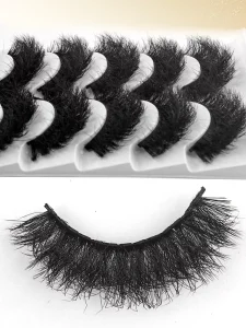 Natural 3D Faux Mink Eyelashes Black Cotton Stalk Mixed Thickness Reusable Handmade Strip Lashes