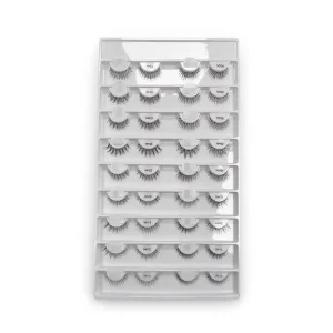 Natural 3D Faux Mink Lashes Vegan Synthetic Silk False Eyelashes