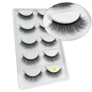 Natural 5 Pairs 3D Mink Hair False Eyelashes Long Lashes Nature Long Eye Makeup Tools Eyelashes Extensions Makeup