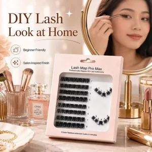 Natural Black Cluster Pre mapped D Curl Strips False Eyelashes DIY Lash Cluster More Efficient and Fast