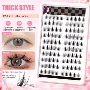 Natural Black Eyelashes Fluffy Ultra Soft Cruelty Free Reusable Synthetic Hair Lashes Extensions Lash Cluster Trays