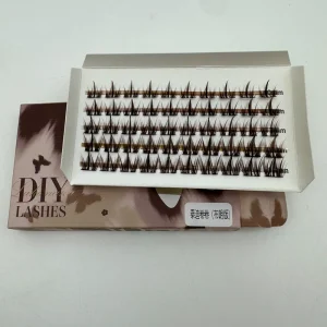 Natural Brown DIY Cluster Eyelashes Wispy Manga Individual Segmented Lash Extensions Mixed Length Fairy False Eyelashes OEM ODM