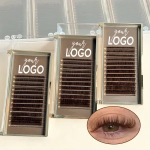 Natural Brown False Eyelashes Soft Light Brown Faux Mink Strip Lashes Daily Wear Natural Makeup Eyelashes for Blue Eyes