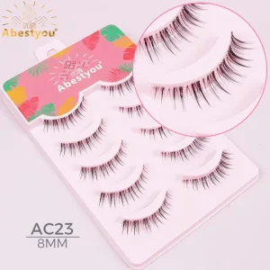 Natural Clear Band Vegan Synthetic Faux Mink Eyelashes Fall Strip Private Label Custom Logo Reusable
