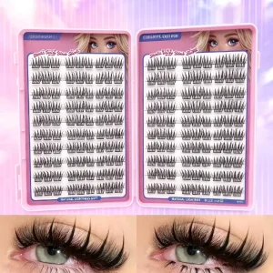Natural Cluster False Eyelashes Lazy Segmented Volume Lashes C D Curl Synthetic Hair for Salon and DIY