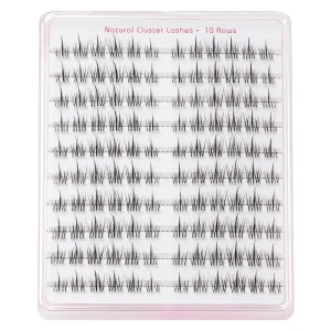 Natural Cluster Lashes 10 Rows Lightweight DIY Eyelash Extensions Soft Daily Look False Lashes
