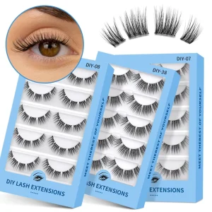 Natural Cluster Pre mapped D Curl Strips False Eyelashes DIY Lash 5 Pair 10 Pairs Eyelash That Look Lash Extension