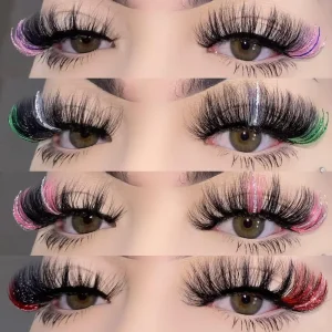 Natural Color Mink Lashes 15mm 18mm 25mm 100% Real Colored Eyelashes High Quality False Colorful Lash