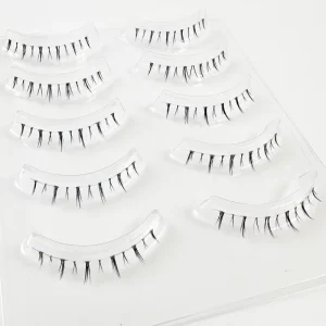 Natural Cruelty Free Handmade Synthetic Bottom Lashes Clear Band Private Label Wholesaler Lower Eyelash Comic Eye Hybrid Light