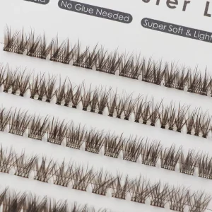 Natural Curl 3D Full Strip Mink Eyelashes Handmade Vegan Cruelty-Free Self-Adhesive False Lashes No Glue Stick-On Design
