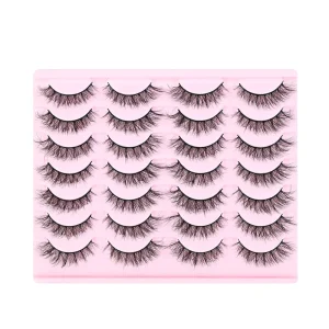 Natural Curling Synthetic Handmade Fake Eyelashes for Wispy Eye Makeup Extension
