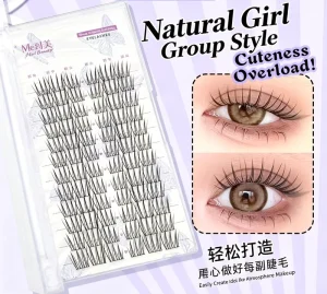 Natural Curly Soft Cluster Lashes Segmented Individual False Eyelashes Reusable Self-Adhesive DIY