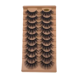 Natural D Curl Strip Lashes Cat Eye Faux Mink Eyelashes Full Strip Eyelashes